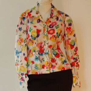Vintage floral blouse, one of a kind, Bust 36"